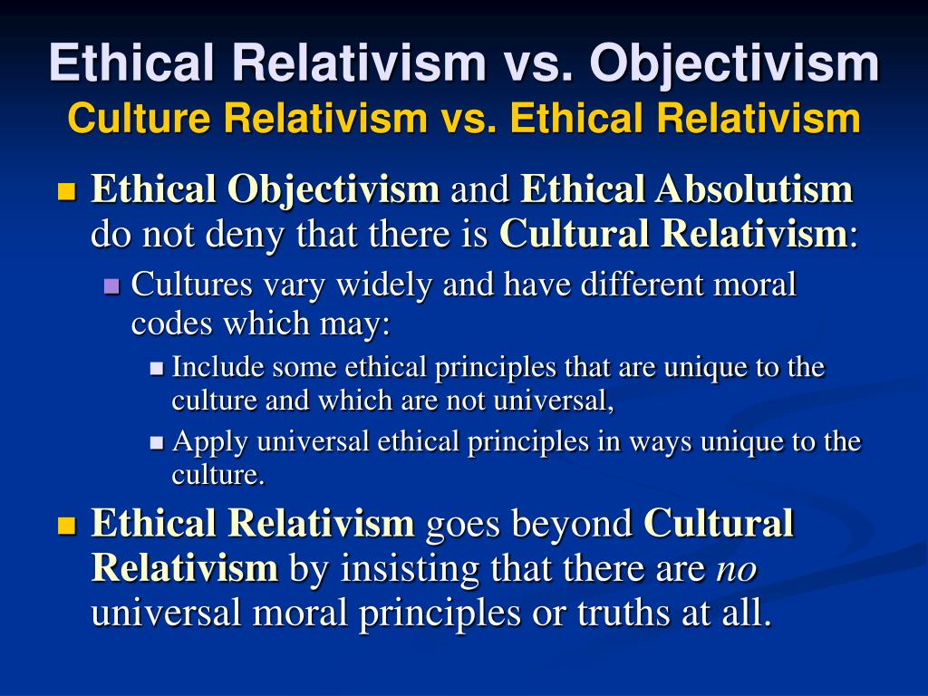 moral relativism vs moral objectivism