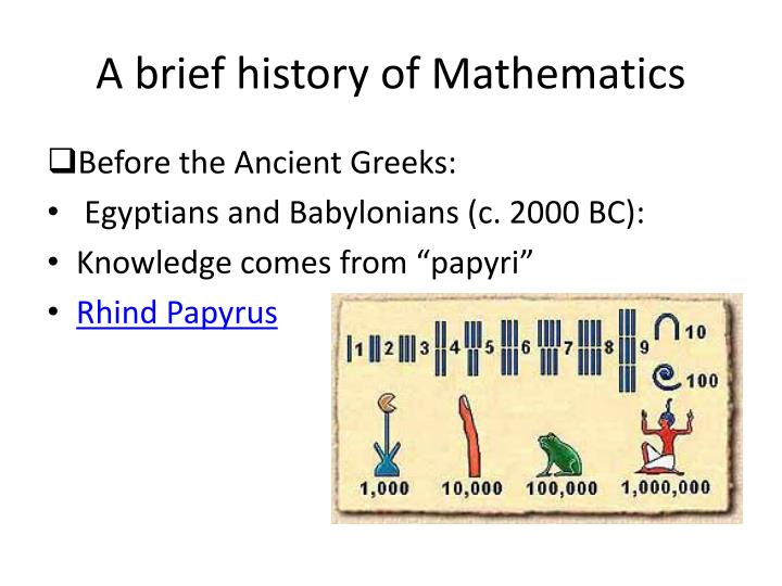 ppt a brief history of mathematics powerpoint presentation ppt on mathematician