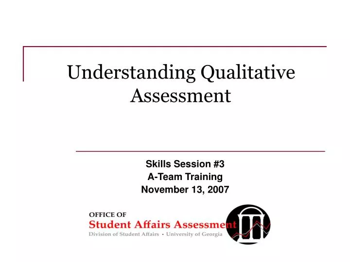understanding qualitative assessment n.