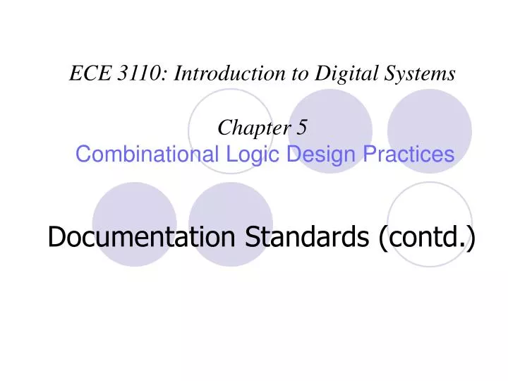 ece 3110 introduction to digital systems chapter 5 combinational logic design practices n.