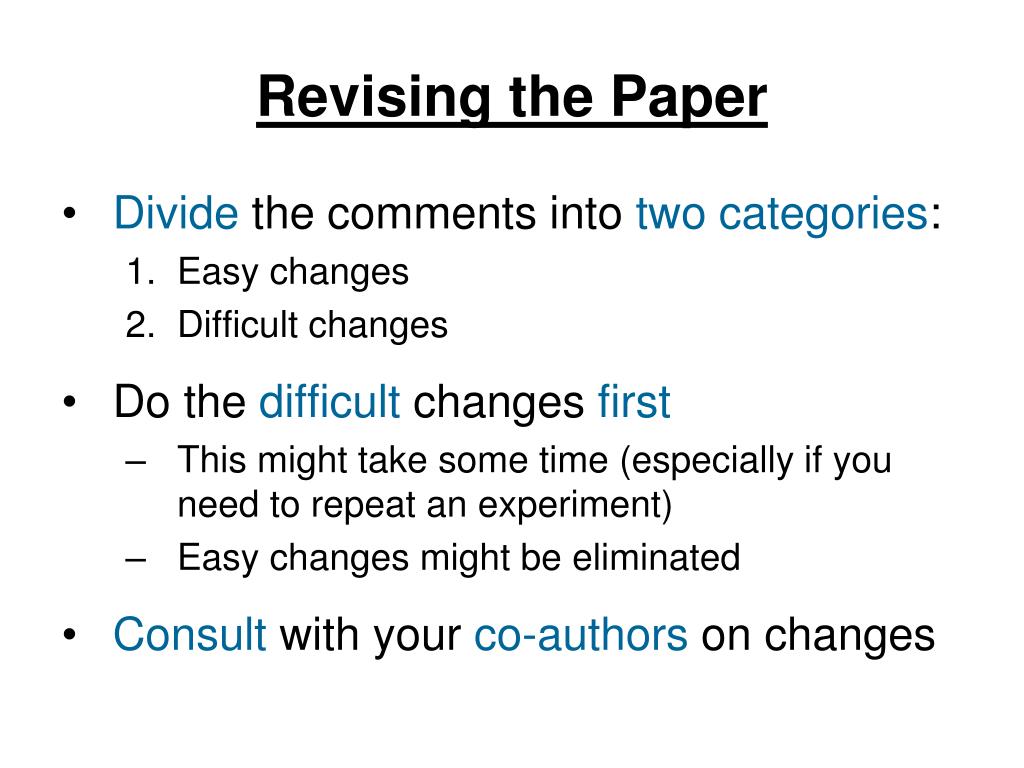 tips in revising research paper