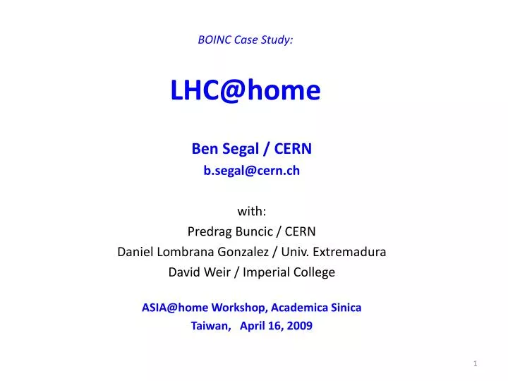 boinc case study lhc@home n.