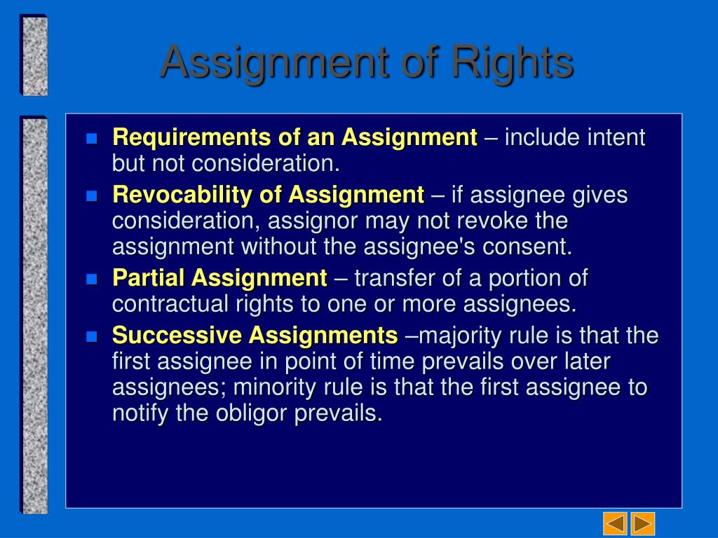 assignment of a right of action