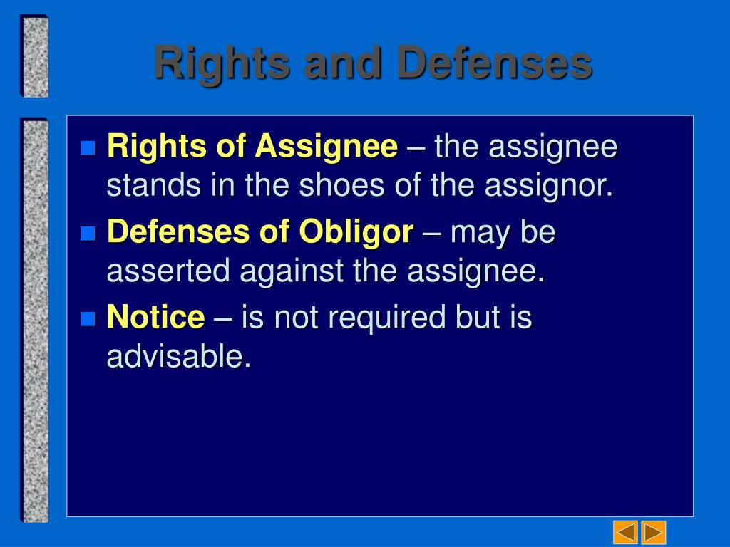 most assignments of rights are prohibited by law