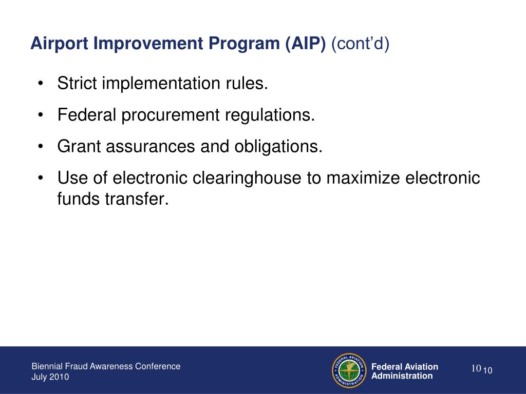 PPT - Stewardship And Oversight Of The Airport Improvement Program (AIP ...