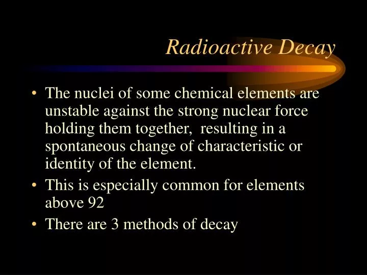 radioactive decay n.