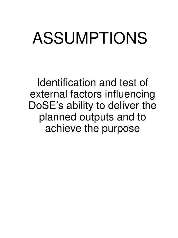 assumptions n.