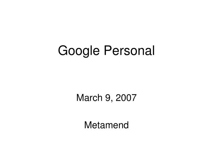 google personal n.