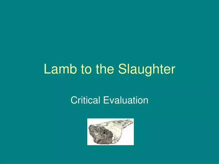 lamb of the slaughter jury argument lamb of the slaughter jury argument