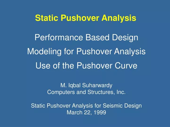 static pushover analysis n.