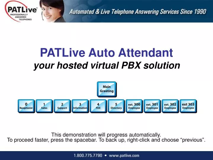 PPT PATLive Auto Attendant your hosted virtual PBX solution