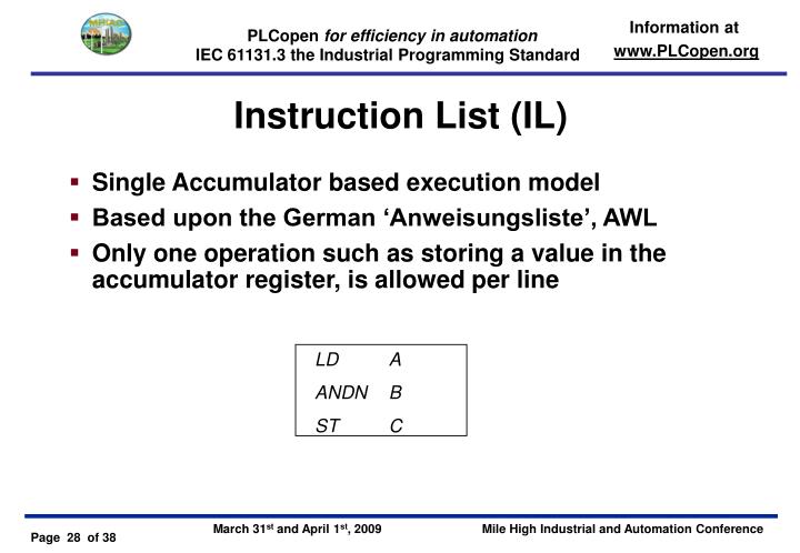 PPT - PLCopen - IEC 6 1131 - 3 PowerPoint Presentation - ID:1225075