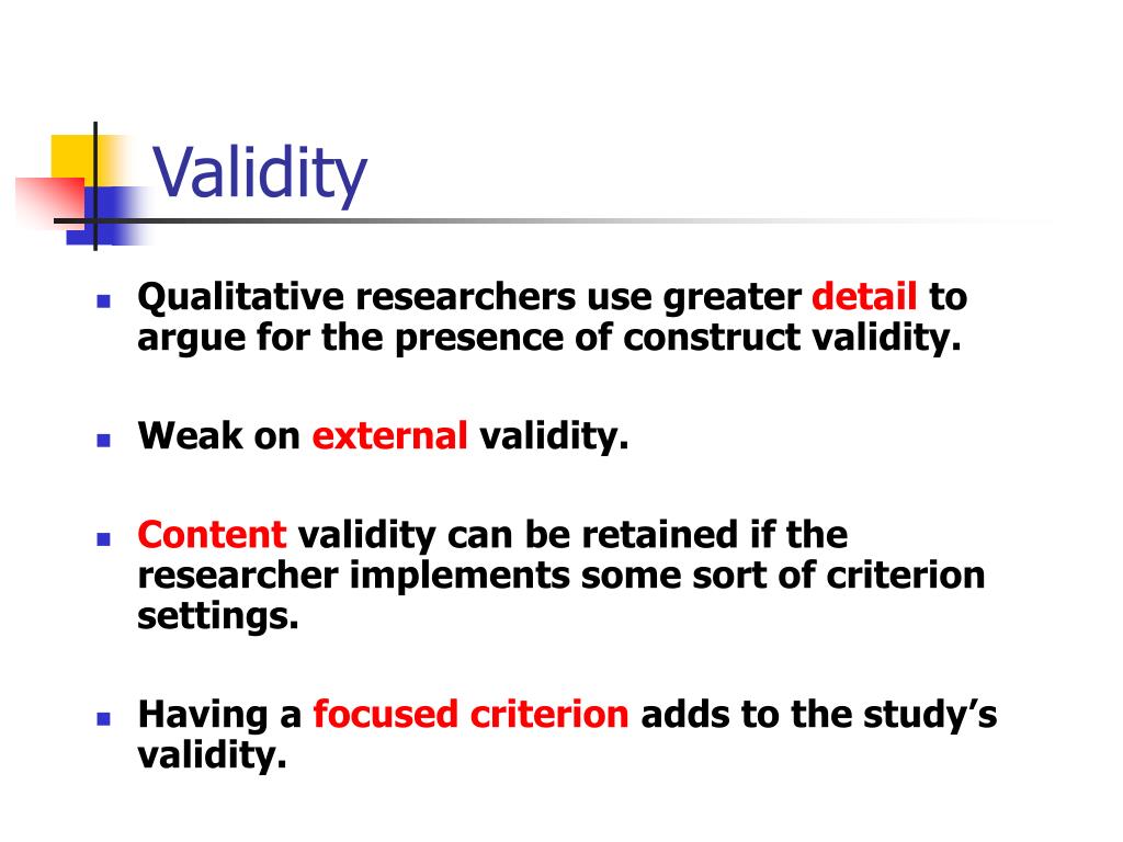 high validity in qualitative research