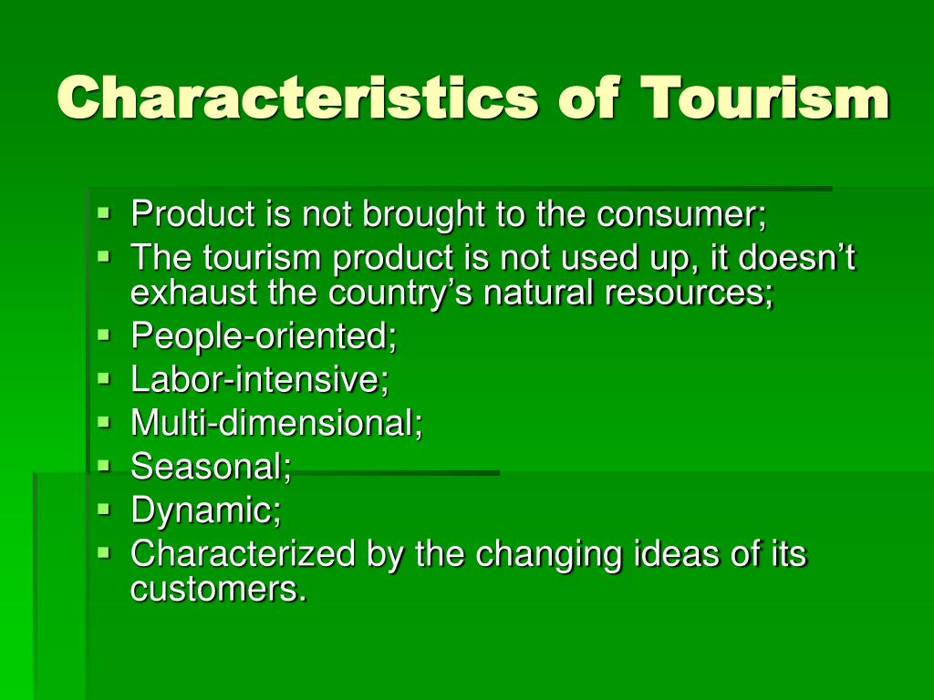 characteristics in tourism