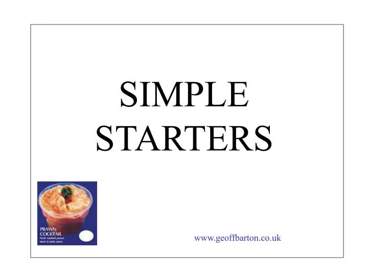 PPT SIMPLE STARTERS PowerPoint Presentation Free Download ID 1227855