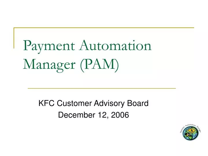 payment automation manager pam n.