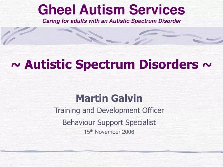autistic spectrum disorders n.