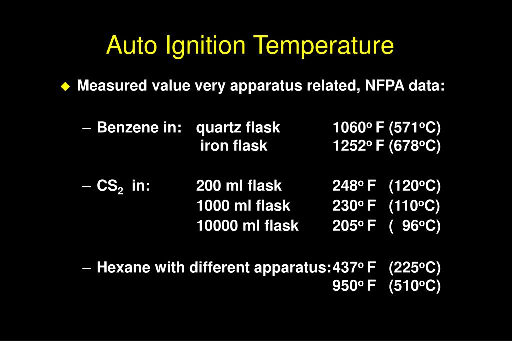 Ignition Temperature List at Kenny Woods blog