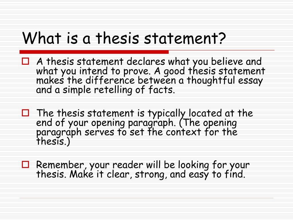 what is a thesis statement meaning