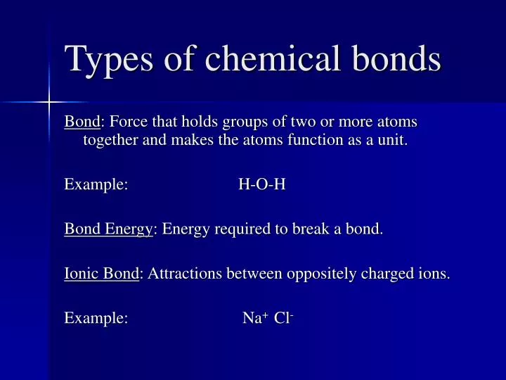 types of chemical bonds n.