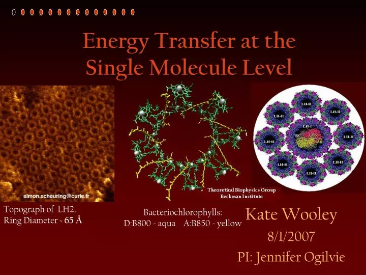 energy transfer at the single molecule level n.