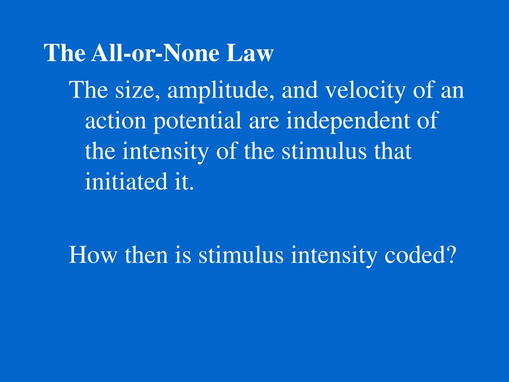 all or none principle action potential