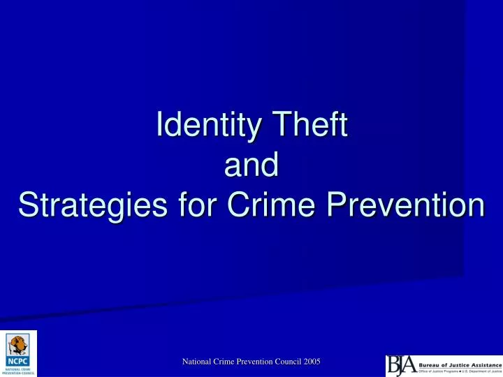 identity theft and strategies for crime prevention n.