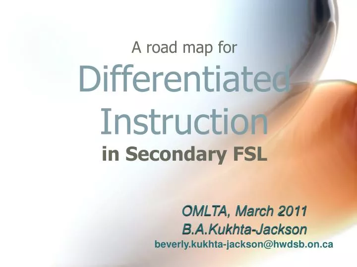 a road map for differentiated instruction in secondary fsl n.