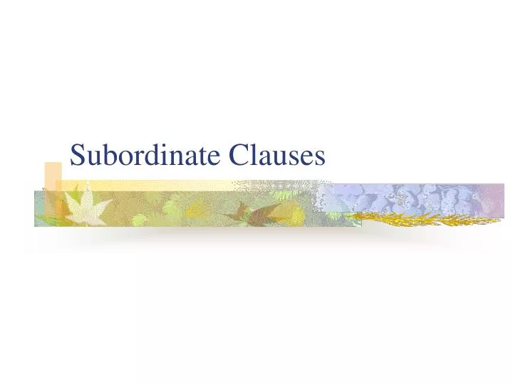 subordinate clauses n.