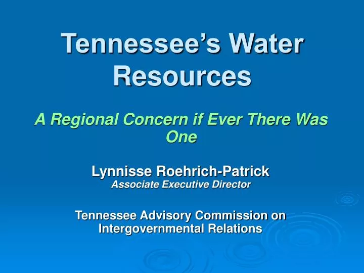 PPT Tennessee’s Water Resources PowerPoint Presentation, free