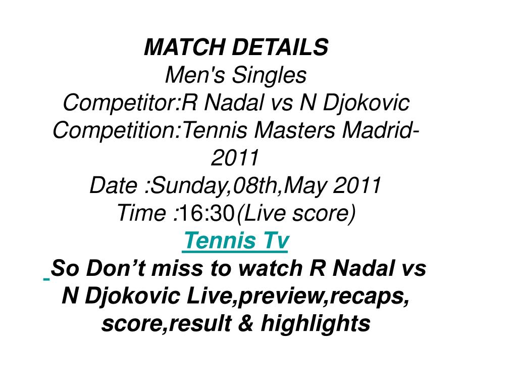 16+ Djokovic Nadal Live Stream Free Gif