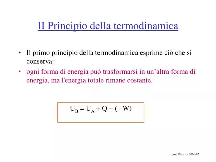 ii principio della termodinamica n.