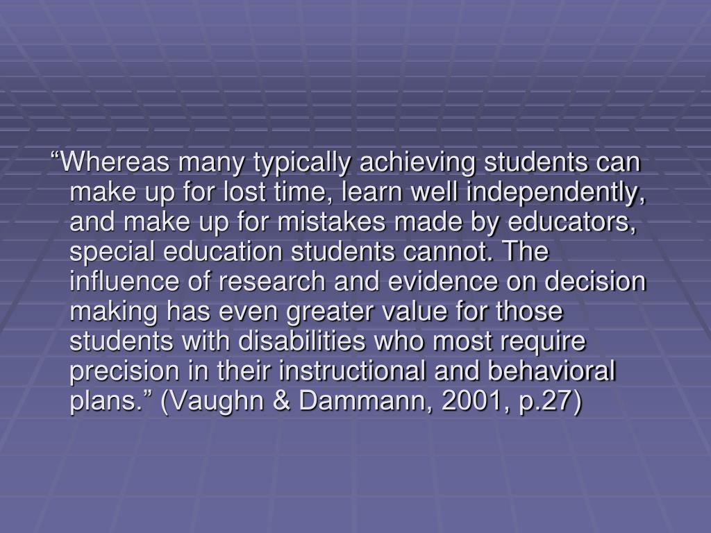 research topics for students with disabilities