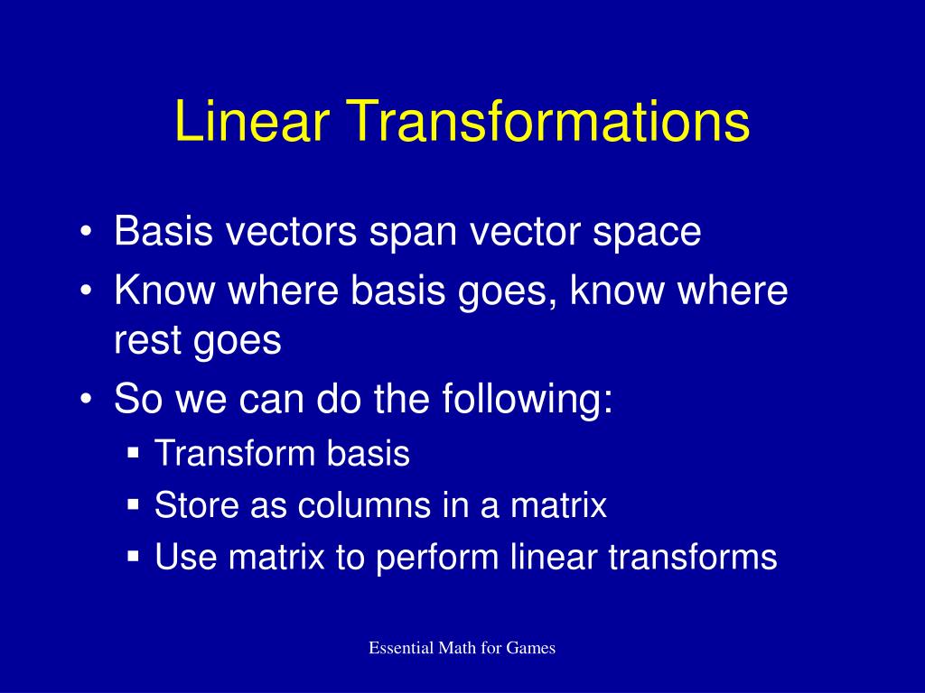 powerpoint presentation on linear transformation