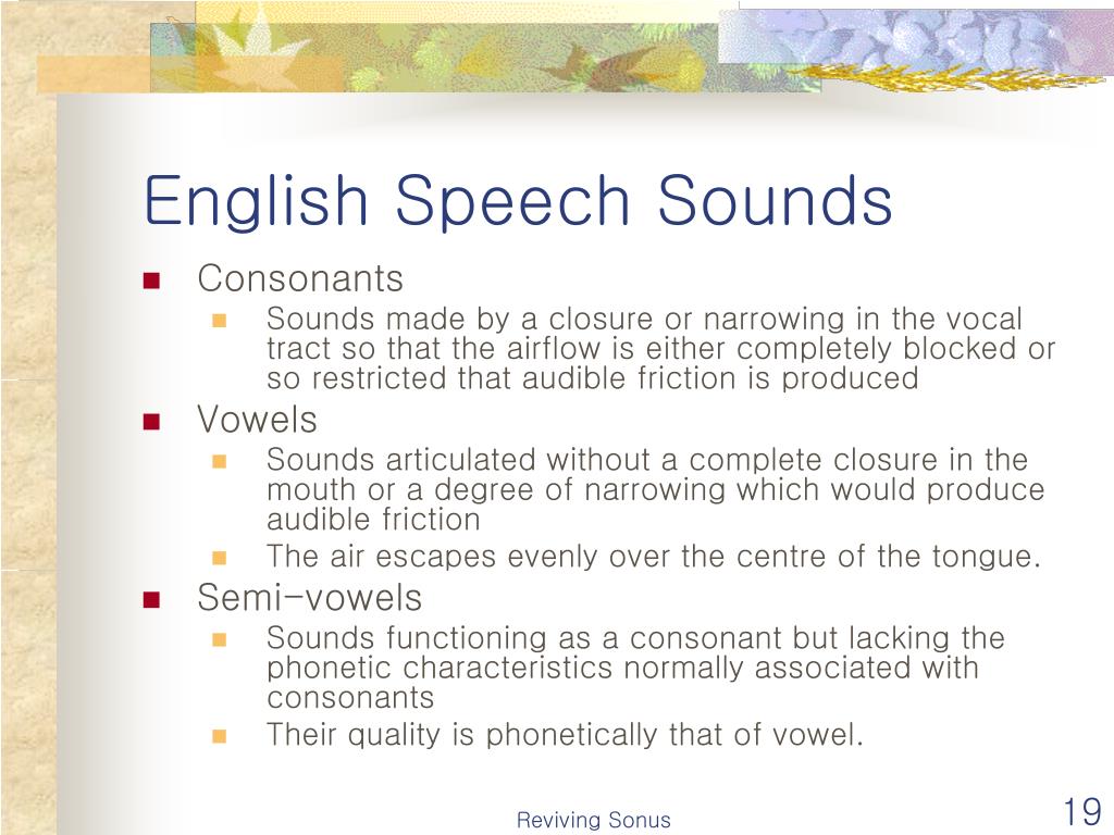 speech sound in english meaning
