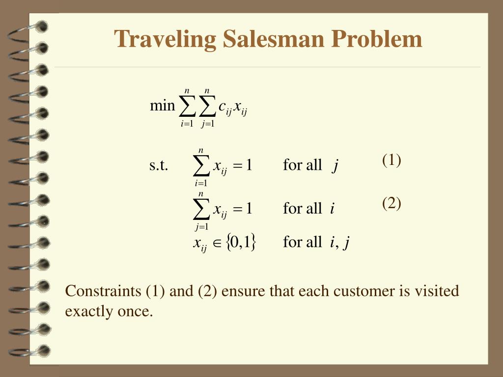 travelling salesman problem formulation