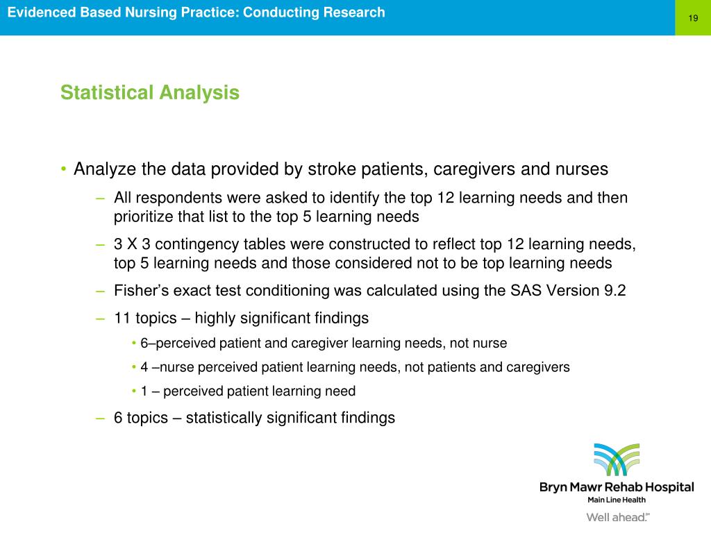 nursing research statistical analysis