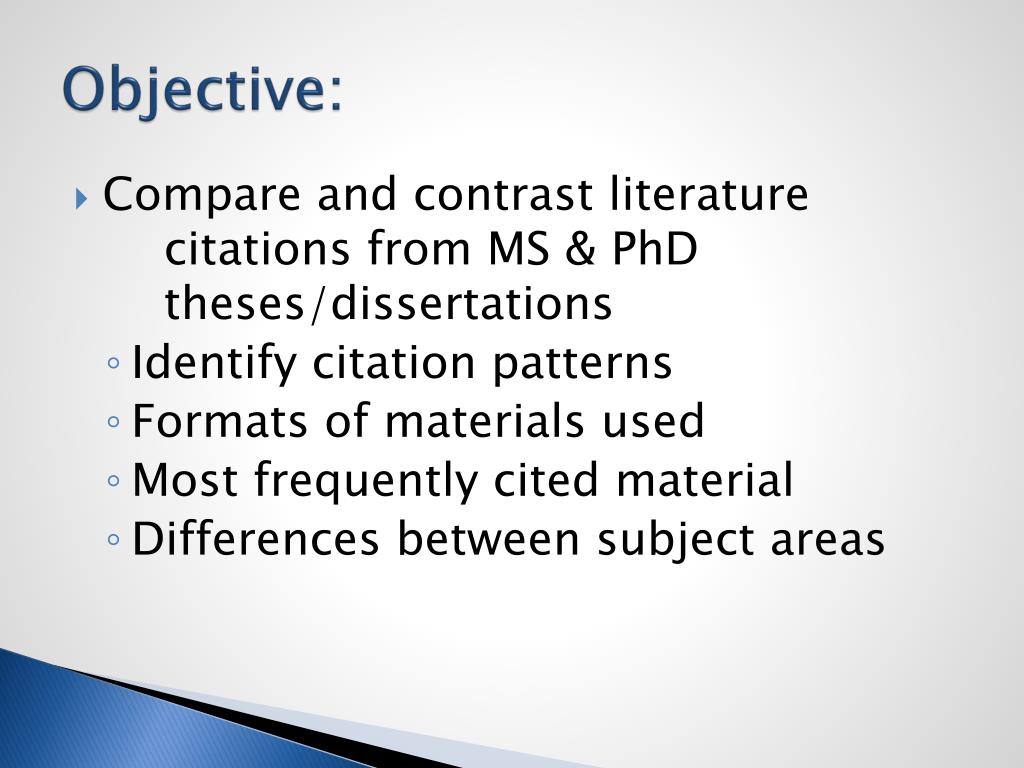 Dissertation citation analysis