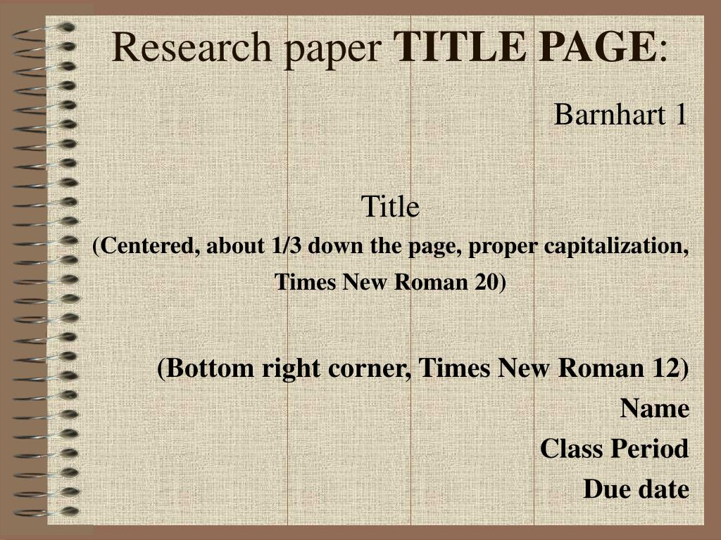 PPT - Research paper TITLE PAGE : PowerPoint Presentation, free download -  ID:1245271