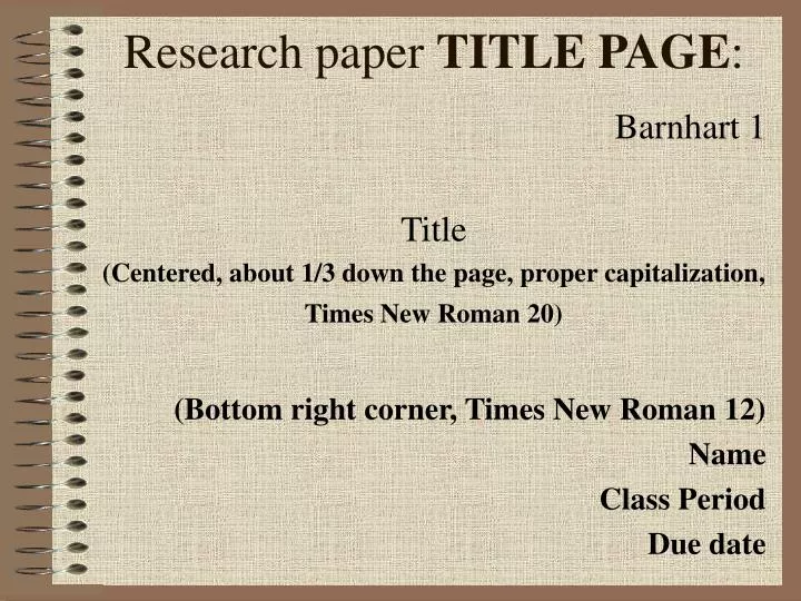 how to present a research title