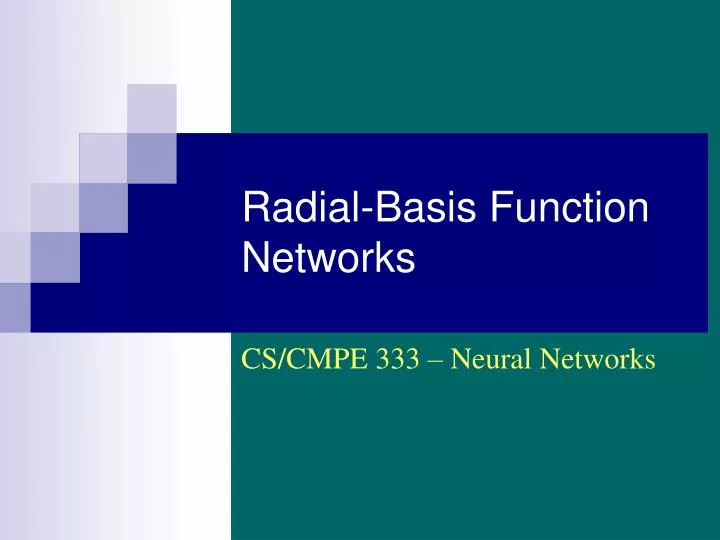 radial basis function networks n.