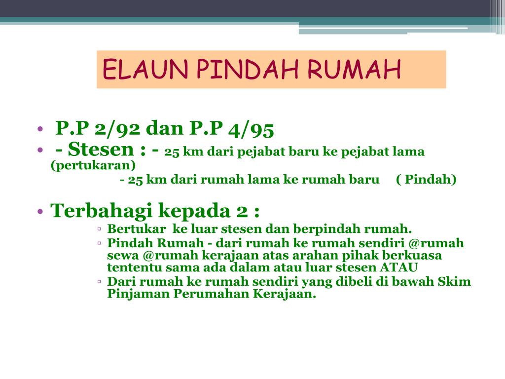 borang tuntutan pindah rumah kakitangan awam terkini