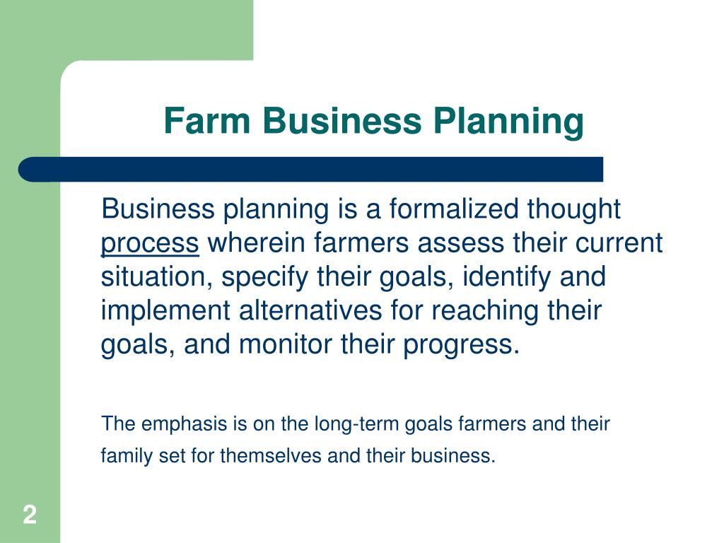 what is business planning in agriculture