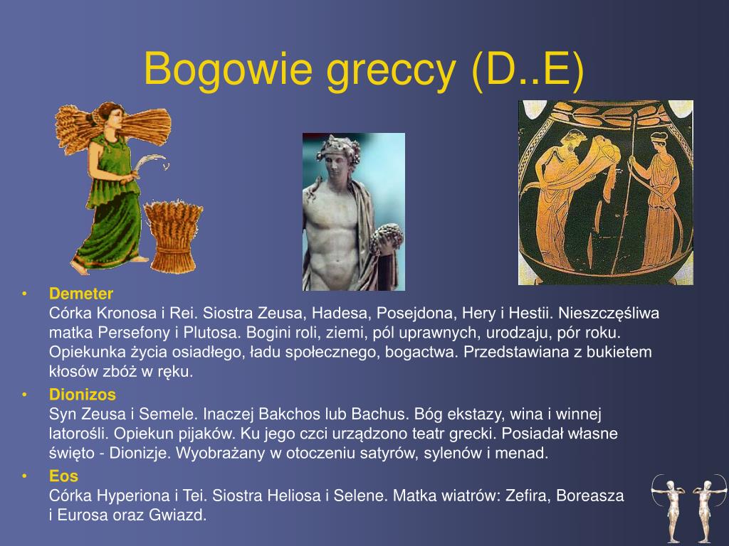 Bogowie Greccy I Ich Dziedziny Mitologia Grecka