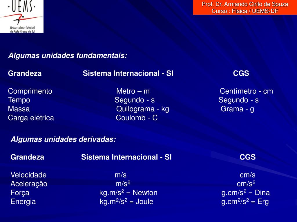 PPT - Prof. Dr. Armando Cirilo de Souza Curso : Física / UEMS-DF PowerPoint  Presentation - ID:1246441