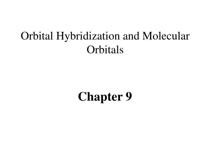 orbital hybridization and molecular orbitals n.