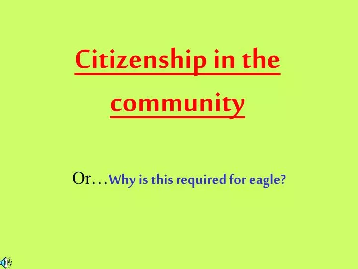 citizenship in the community n.