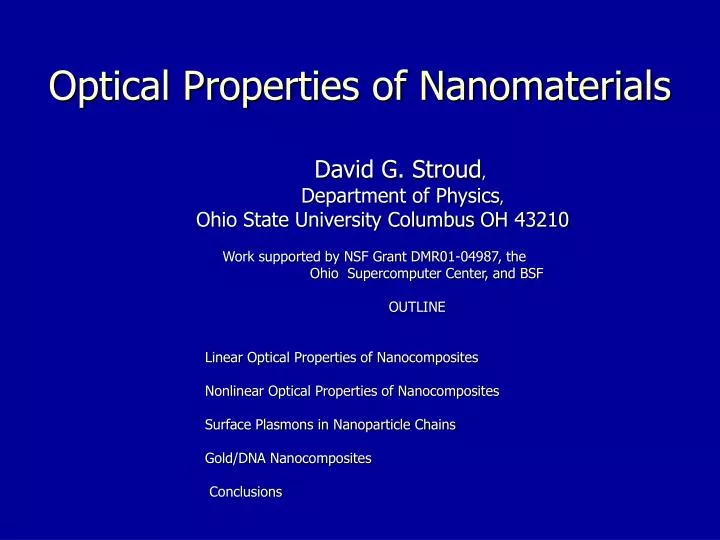 PPT - Optical Properties of Nanomaterials PowerPoint Presentation, free ...