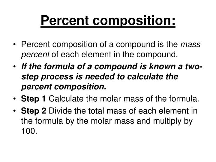 why percentage composition is important
