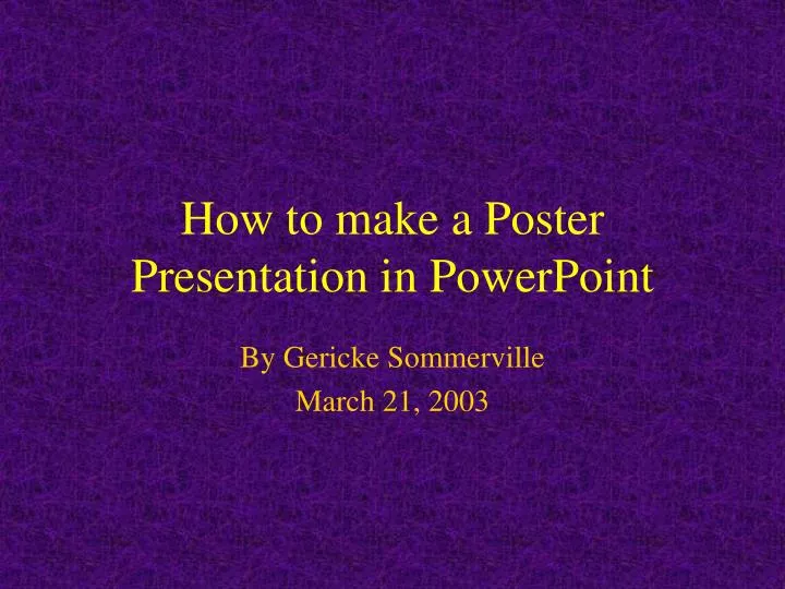 how to make a poster presentation in powerpoint n.